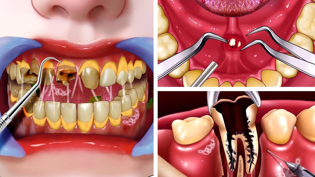 ASMR Remove Tooth Decay and Tartar & Treatment For Toothless | Oral Health & Clean