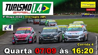 TURISMO 1.4 BR | Corrida 4 | 4ª Etapa 2022 - Interlagos (SP) | Ao Vivo