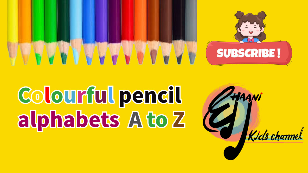 Colourful pencil alphabets A to Z