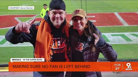 Bengals fan making sure no fan is left behind at Super Bowl LVI