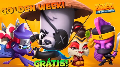 OLIE "RONIN" CHEGOU E VOCÊ PODE CONSEGUIR GRÁTIS GOLDEN WEEK ZOOBA: Jogo de Batalha Animal