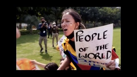 Tibetans protest outside Chinese Embassy in India