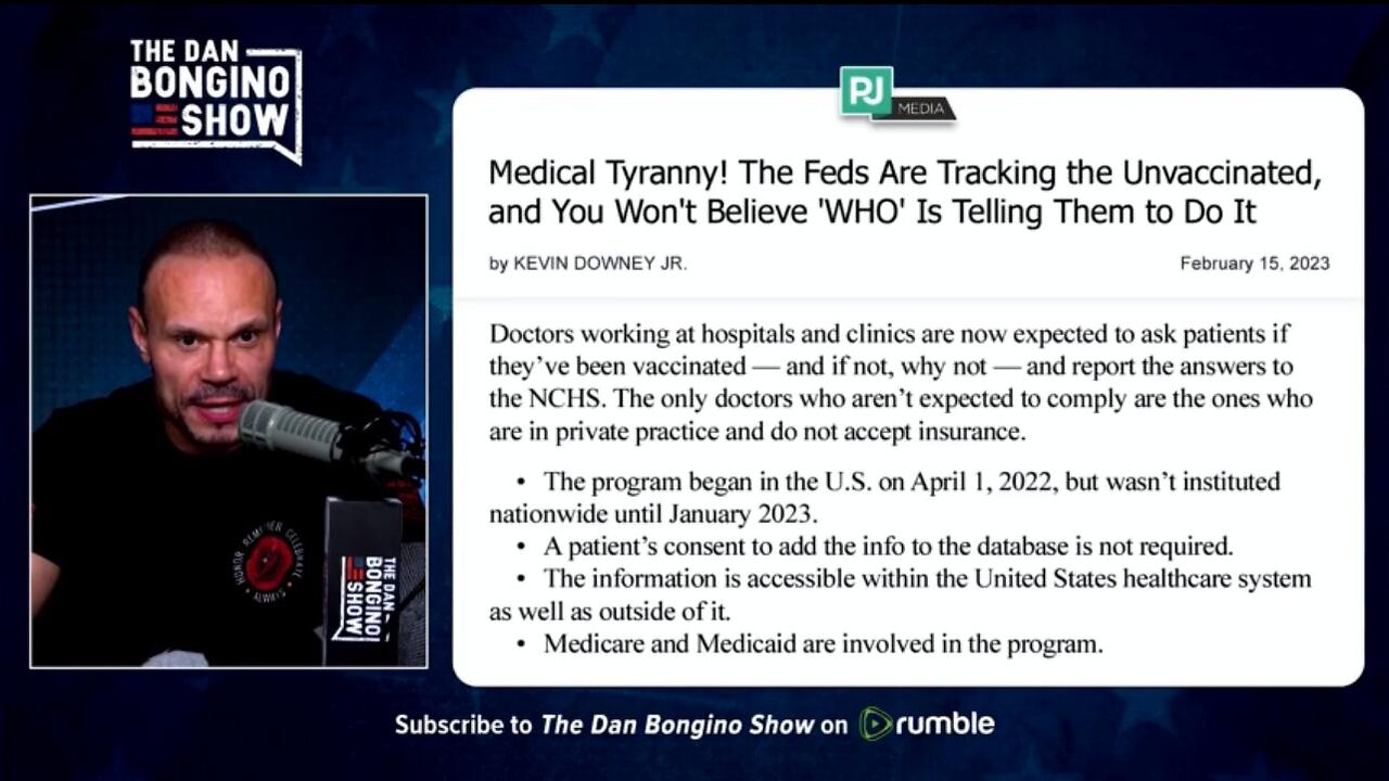 CDC Is Tracking Unvaccinated Americans: Clip From Dan Bongino Show: Is the Dam Breaking On The COVID Vax? (Ep. 1952)