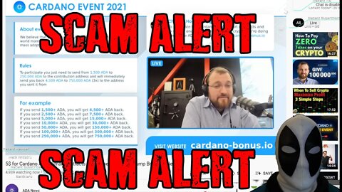 SCAM ALERT! CARDANO ADA SCAM ALERT!! DONT SEND YOUR MONEY!