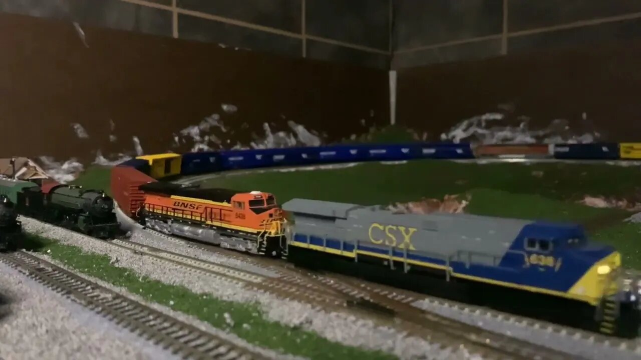 N scale evening run around the layout