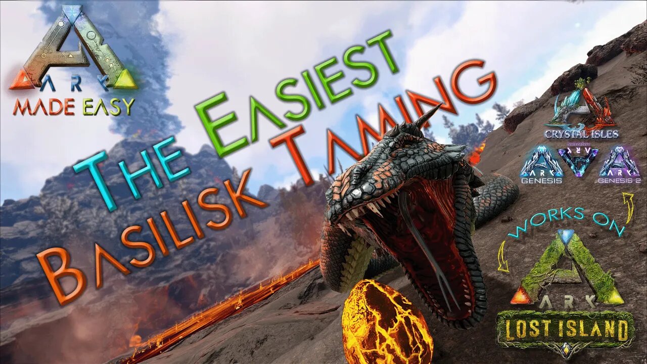 🆕 Easy Basilisk Taming 🐍 No Trap Method | ARK: Made Easy