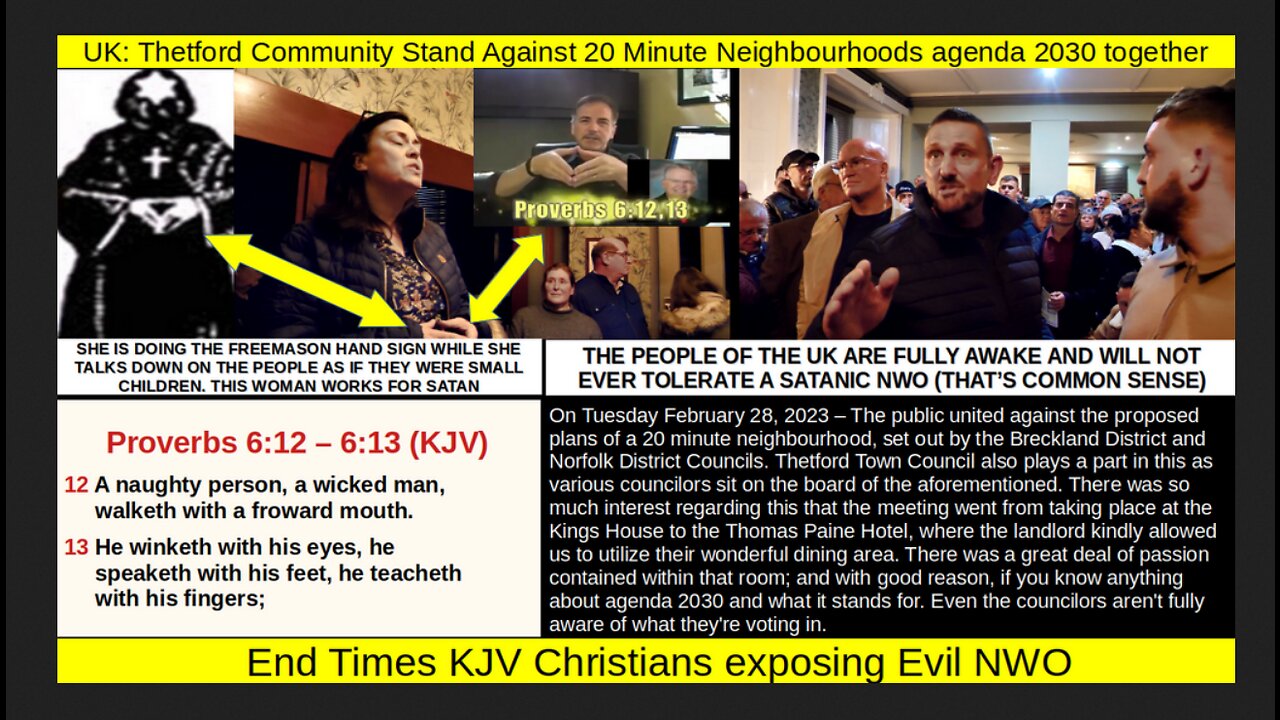 UK Thetford Community Stand Against 20 Minute Neighbourhoods agenda 2030 together