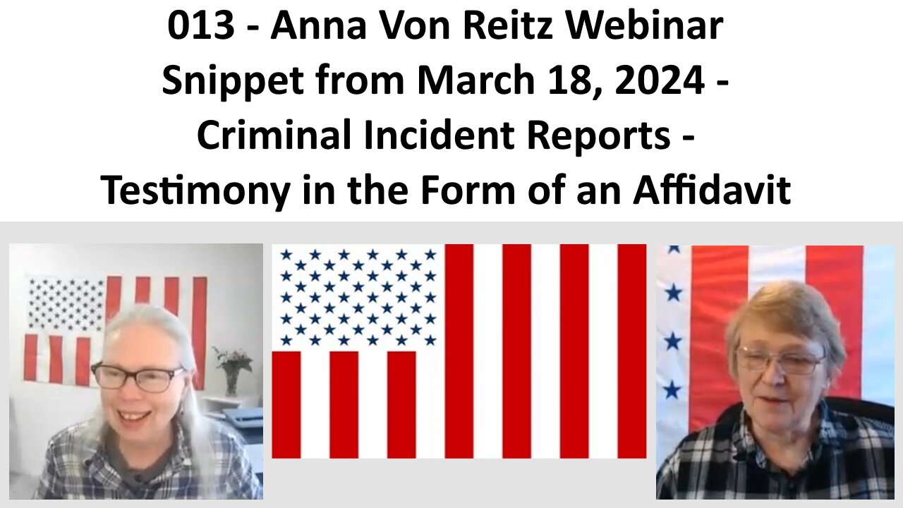 013 - AVR Webinar Snippet from March 18, 2024 - Criminal Incident Reports