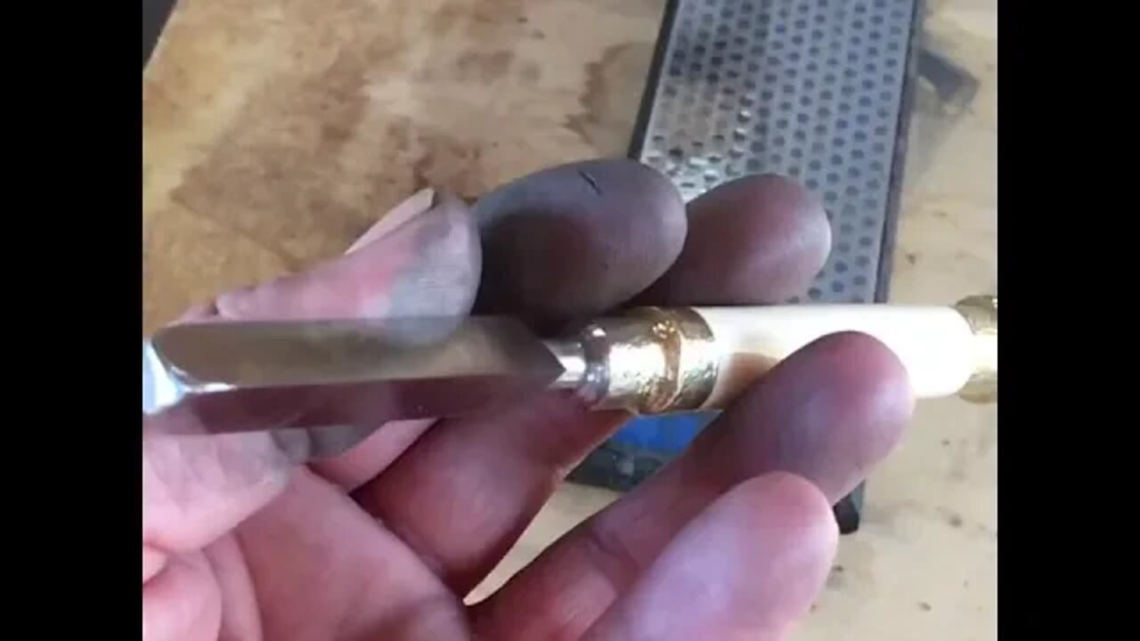 Just after finishing stoning the blade