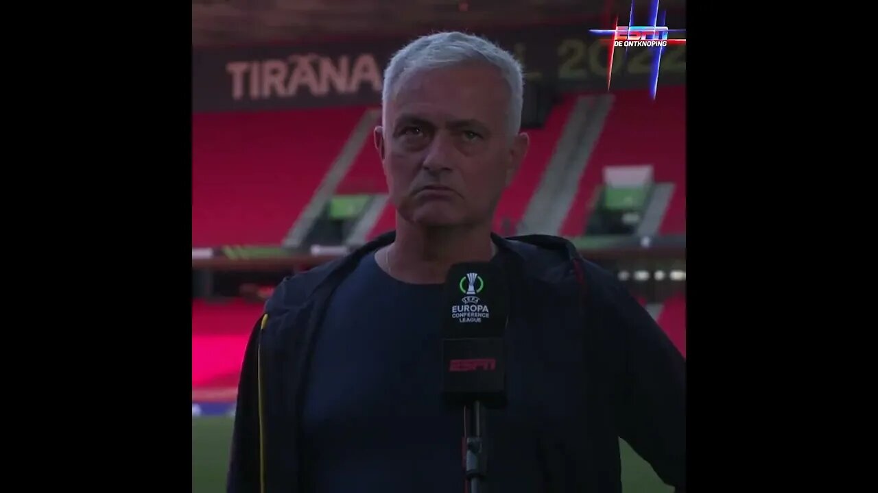 Interview José Mourinho voor de Conference League Finale AS Roma - Feyenoord in Tirana "Kans 50/50"