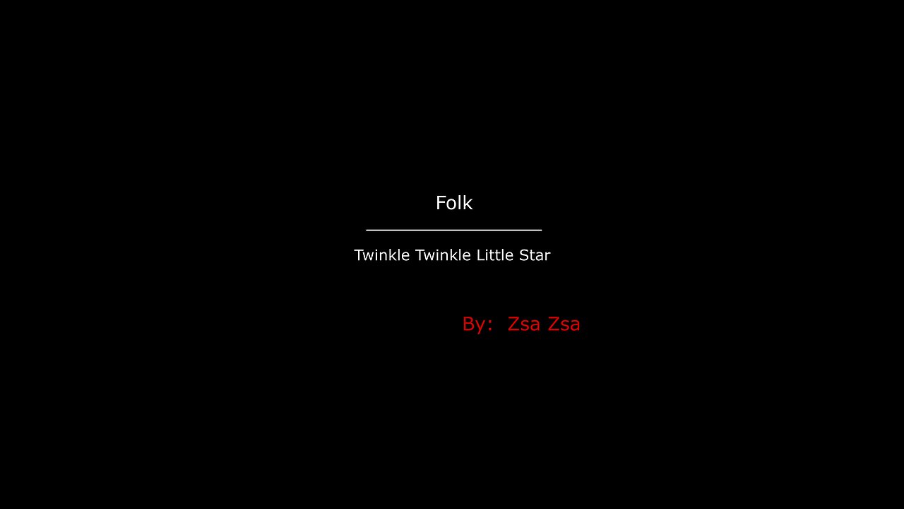 Zsa Zsa plays the guitar and sings a Folk song Twinkle Twinkle Little Star.