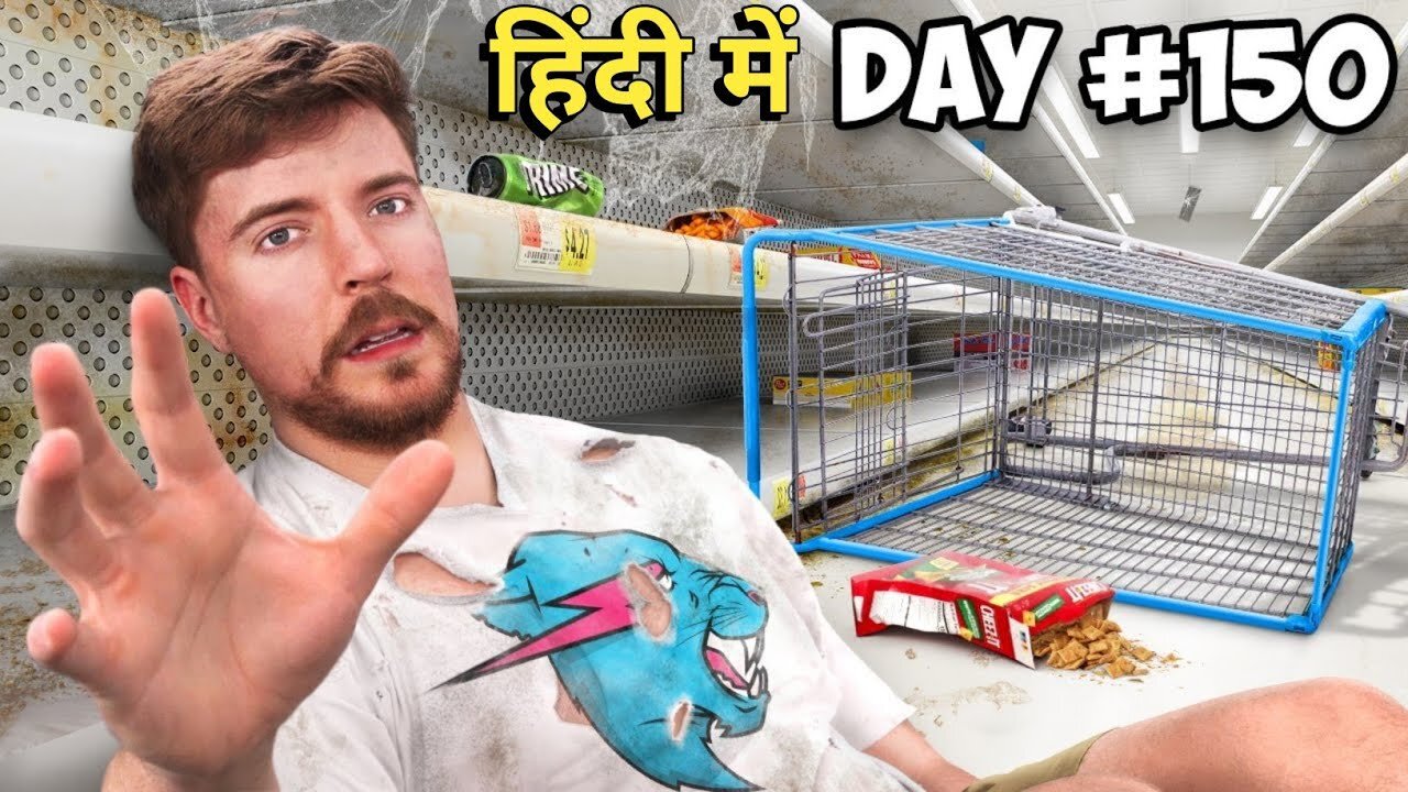 $10,000 Every Day You Survive In A Grocery store in Hindi | Mr beast new video in hindi |