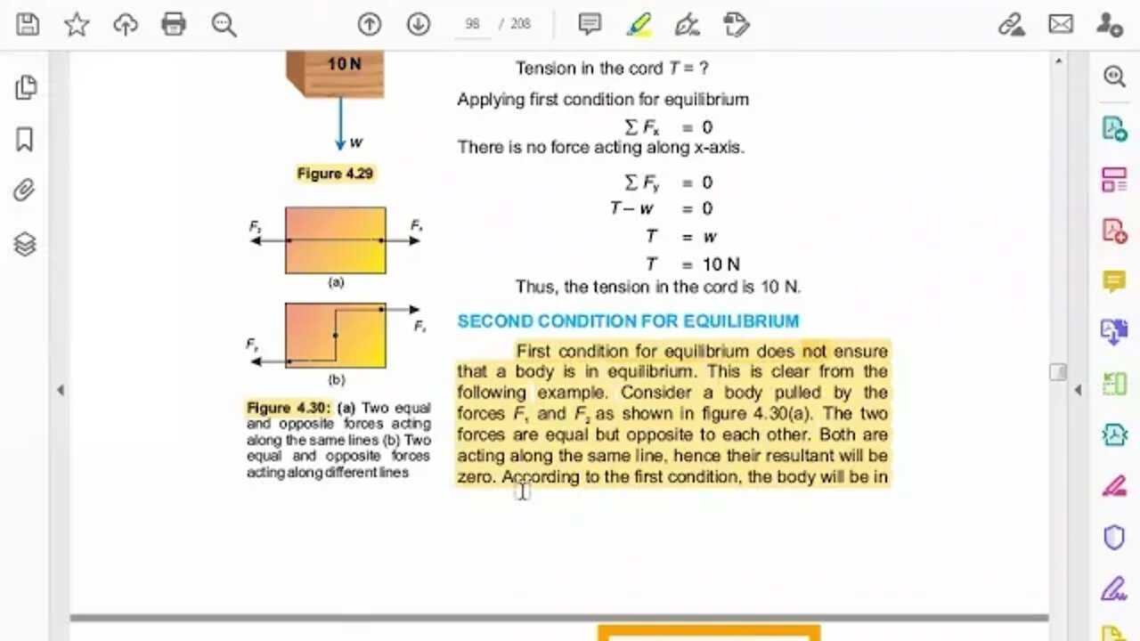 PHYSICS Class 8th CH#4Second condition of equilibrium