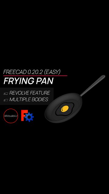 🍽 FreeCAD Beginner Tutorial - Frying Pan - Free CAD Software - Easy CAD Designs