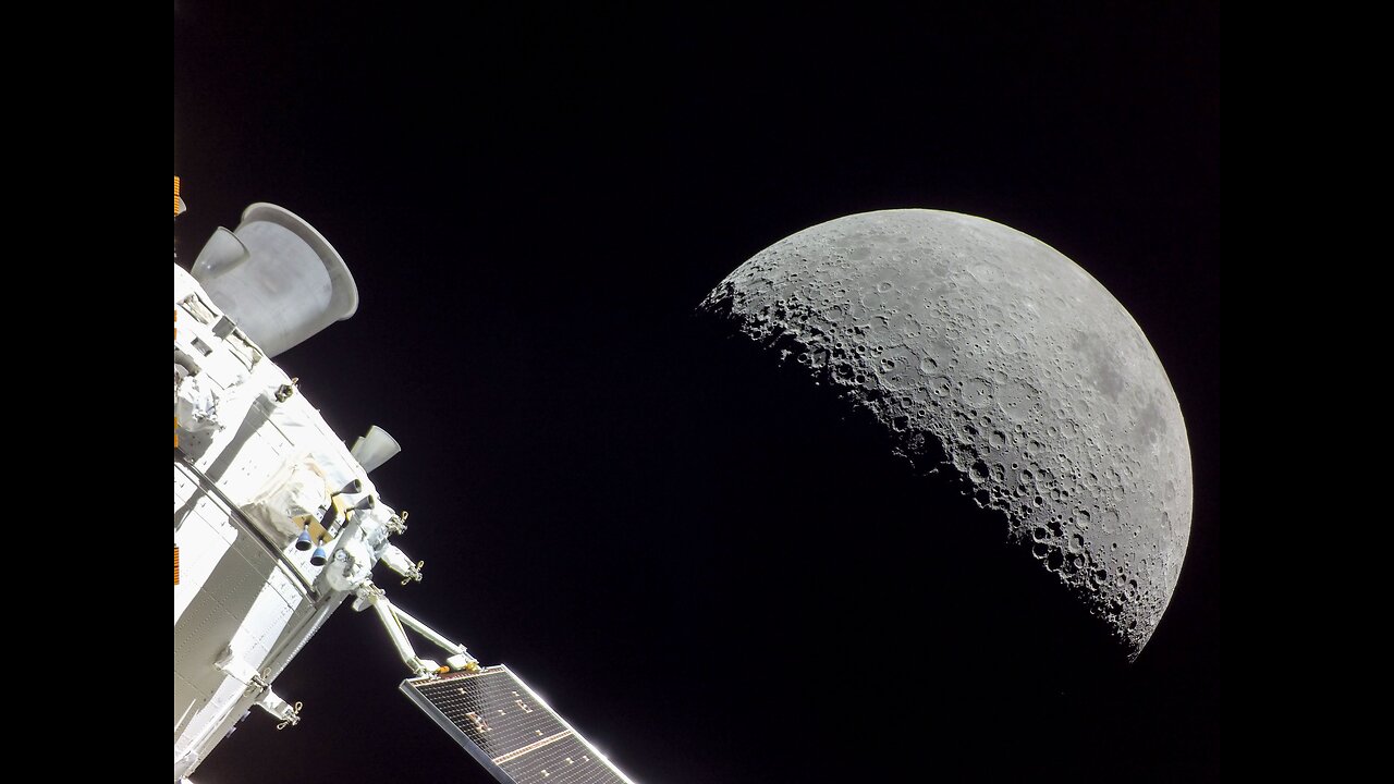 Moon downs. Seen from space