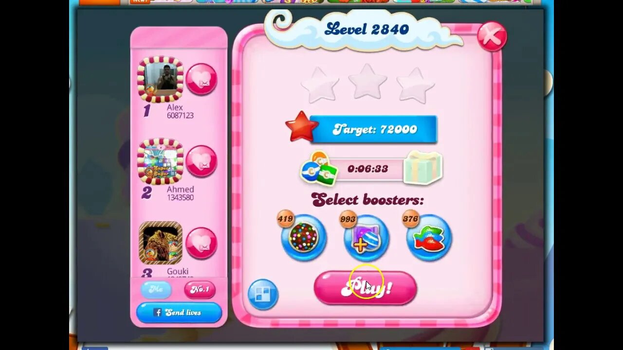 Candy Crush Level 2840 Talkthrough, 27 Moves 0 Boosters