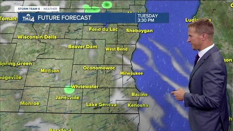 Mostly sunny with temperatures in the upper 70s Tuesday