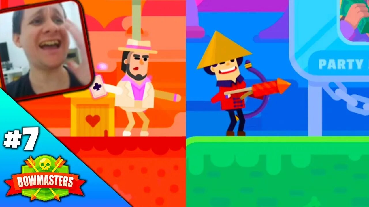 Jogando com o Ron Etienne e o Fei Li no Bowmasters