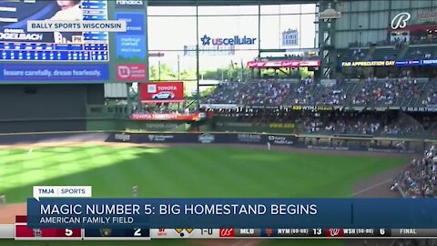 Magic number 5: Big homestand begins for Brewers