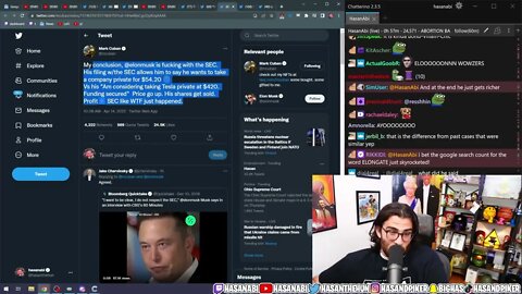 Hasanabi Opinion About Elon Musk Buying Twitter Hasanabi Reacts