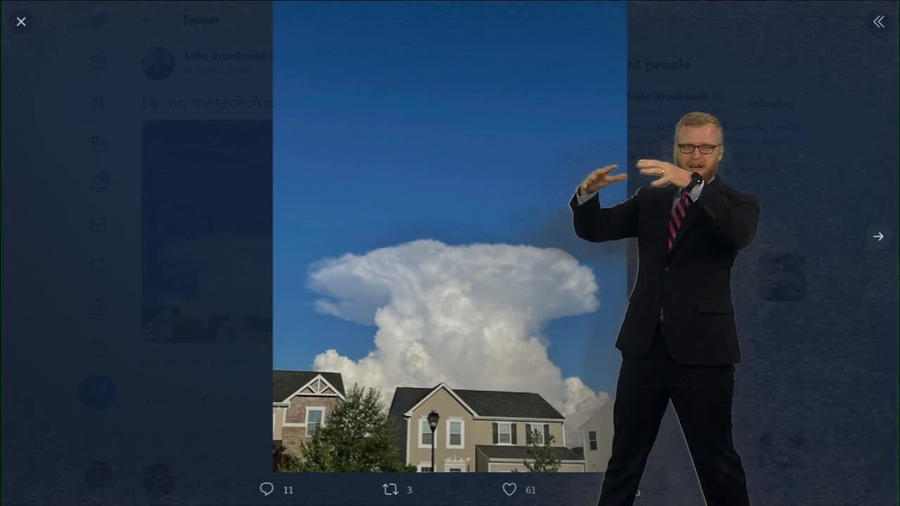 Strange ‘anvil-top’ cloud formation was just a distant thunderstorm, News 5’s Trent Magill says