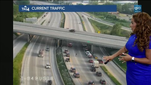 I-94 westbound closed near Brookfield following crash