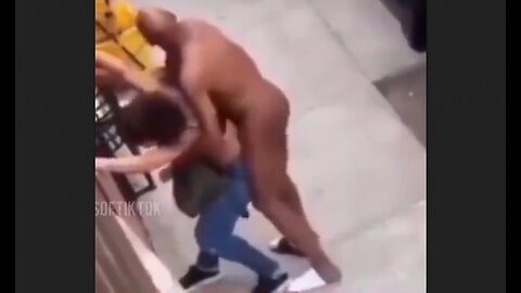 African Invader in Lampedusa, Italy Trying To Rape A Woman On The Street