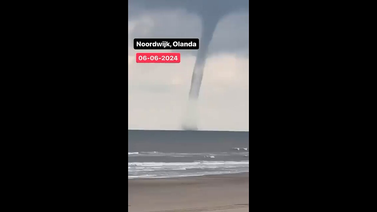 Waterspout Filmed Today off the North Coast of Holland in Noordwijk, Netherlands