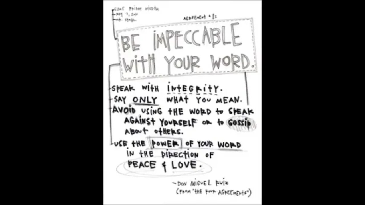 Be impeccable With your Word ~ the Four Agreements