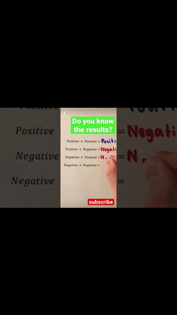 positive negative multiplication