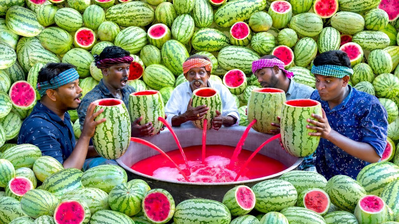 WATERMELON JUICE | Farm Fresh Fruit Juice Making | Watermelon Craft | Watermelon Experiment