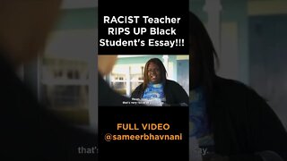 Teacher Discriminates Against Black Student! Rips Up her Essay! #shorts #sameerbhavnani