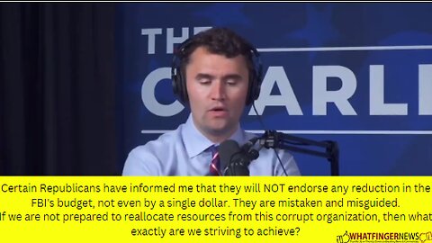 Certain Republicans have informed me that they will NOT endorse any reduction in the FBI's budget