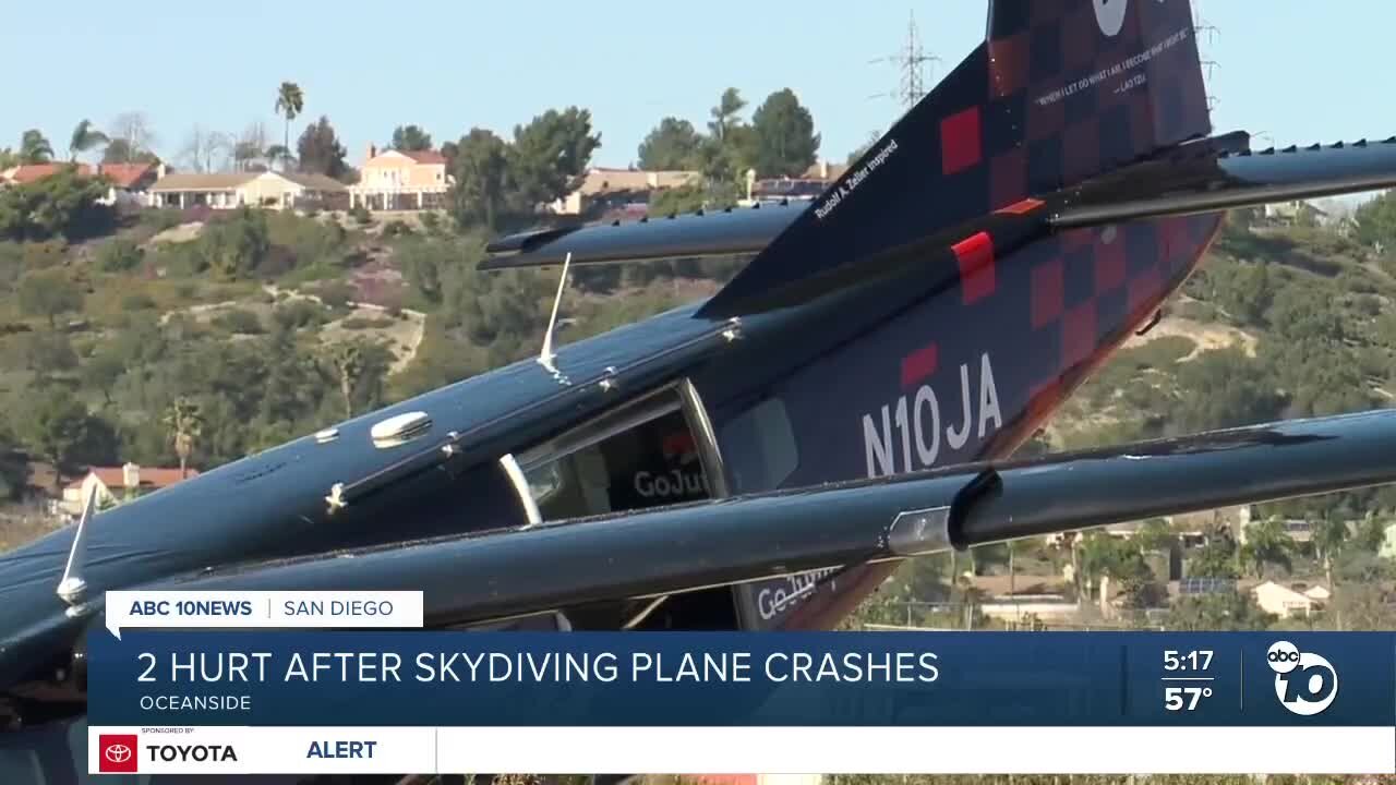 Investigation underway after skydiving plane crashes in Oceanside