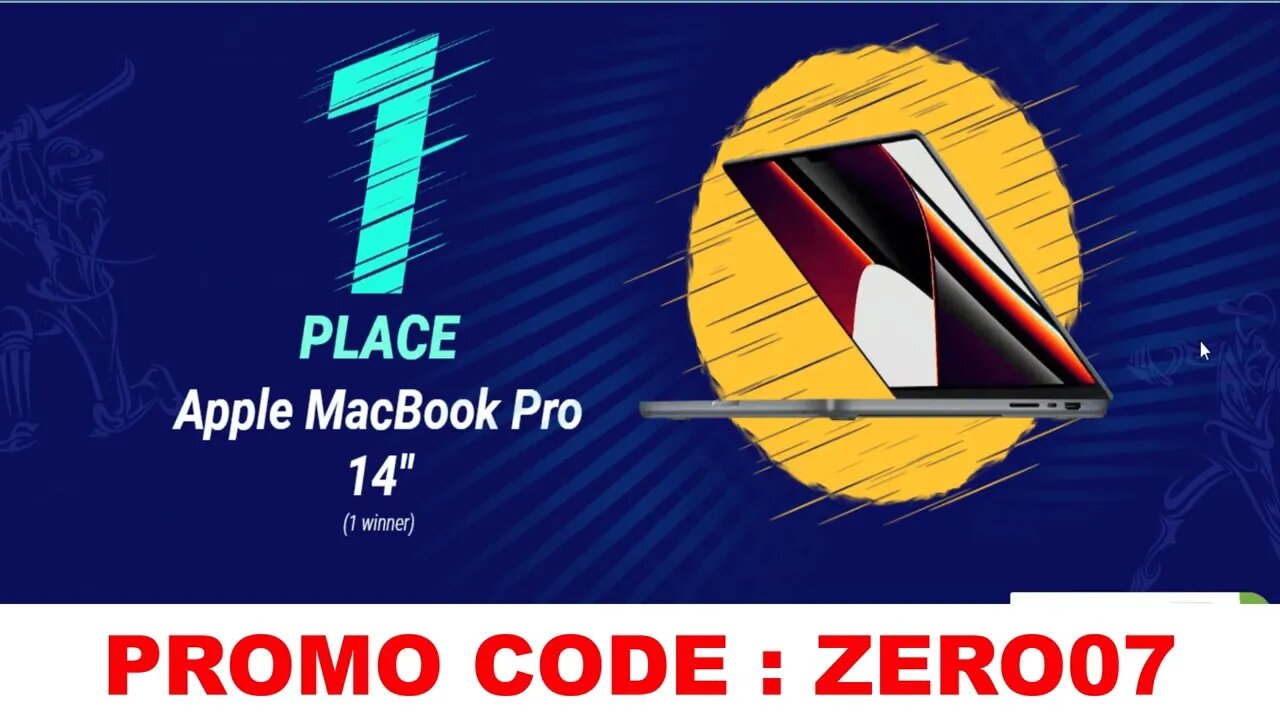 বাম্পার অফার , super off for IPL 2022 , Join now and use promo code , WIN MACBOOK PRO