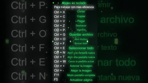 Atajos de teclado para trabajar con mas eficiencia