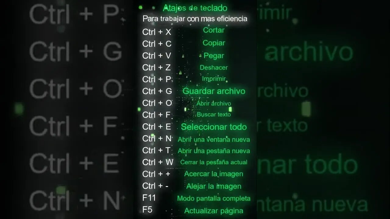 Atajos de teclado para trabajar con mas eficiencia