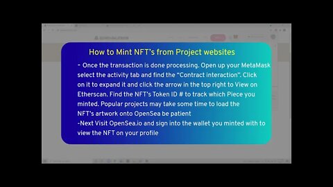 How to mint NFTs from project websites