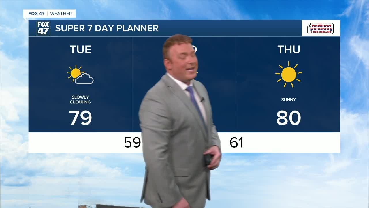 Monday forecast: Much drier air is on the way.