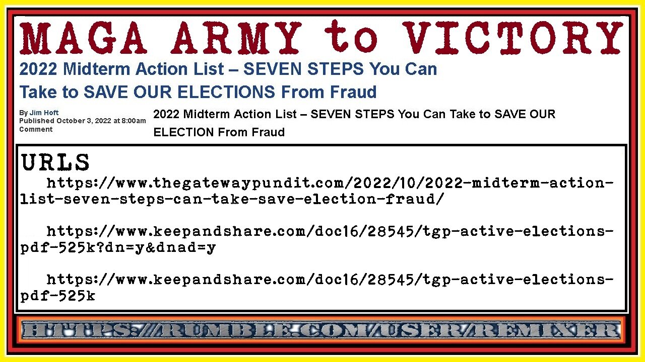 7 steps to MAGA ARMY election victory 2022-2024
