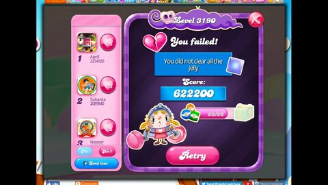 Candy Crush Level 3190 Talkthrough, 18 Moves 0 Boosters