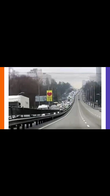Highways JAMMED Leaving Kiev Ukraine