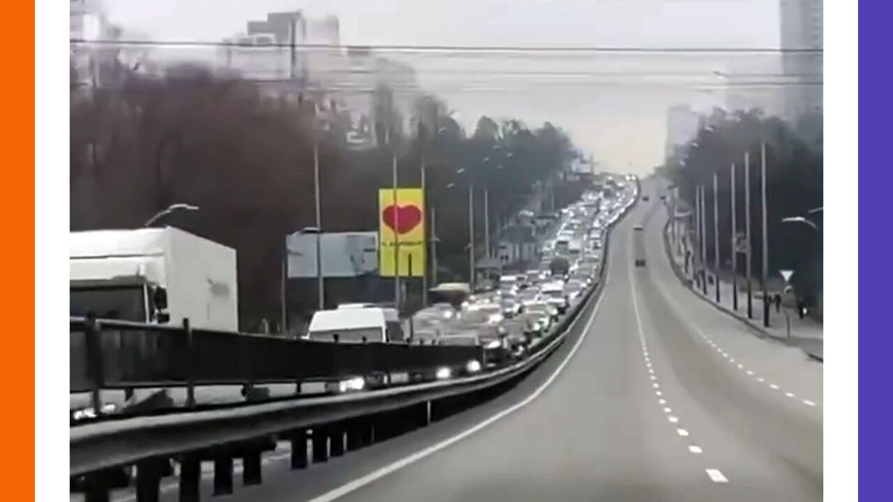 Highways JAMMED Leaving Kiev Ukraine