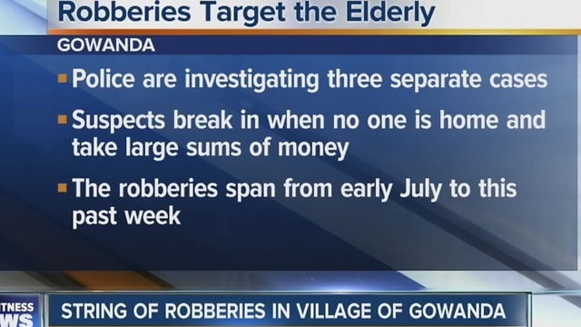 Elderly residents targeted in recent burglaries