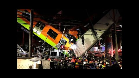 Mexico City rail overpass collapses, 20 killed & injuring 70