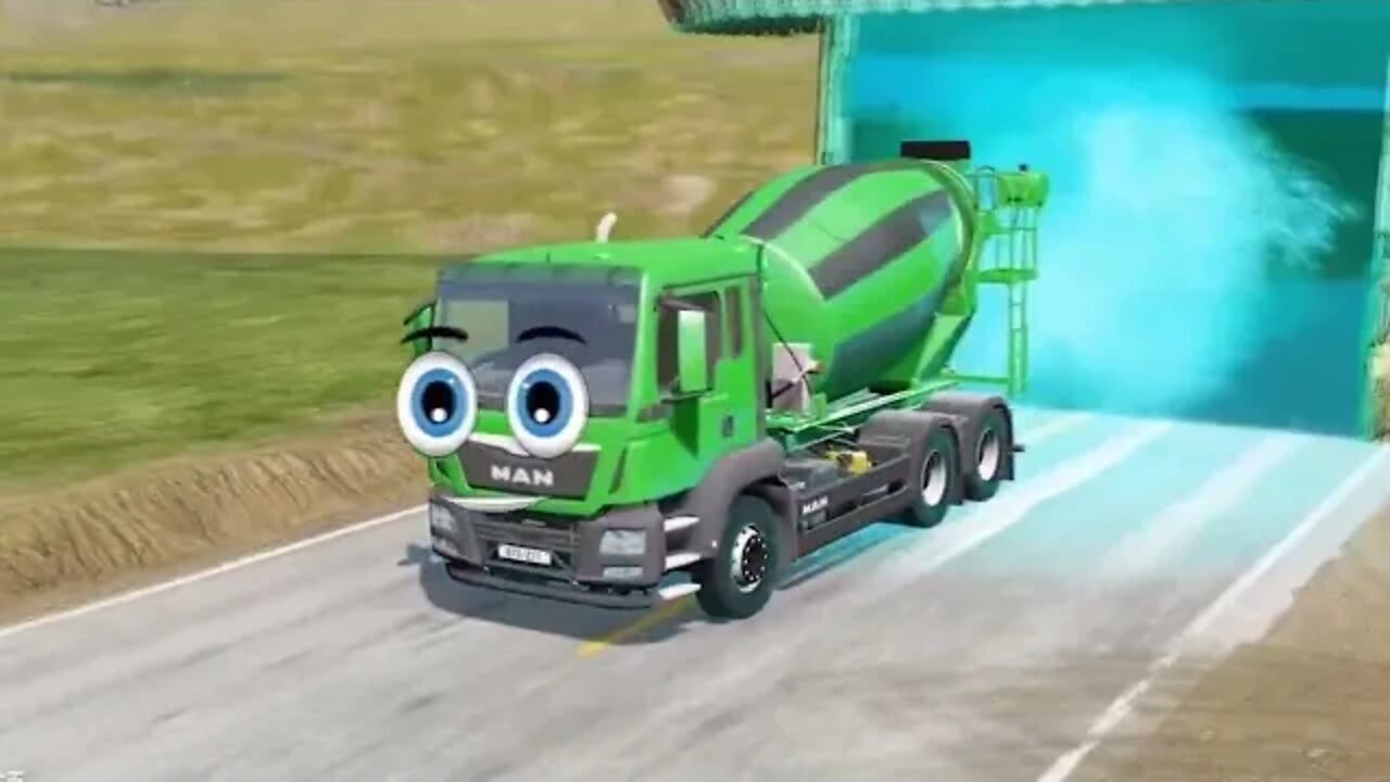 Car animation: Build a time-space tunnel on the road, where will the various cars