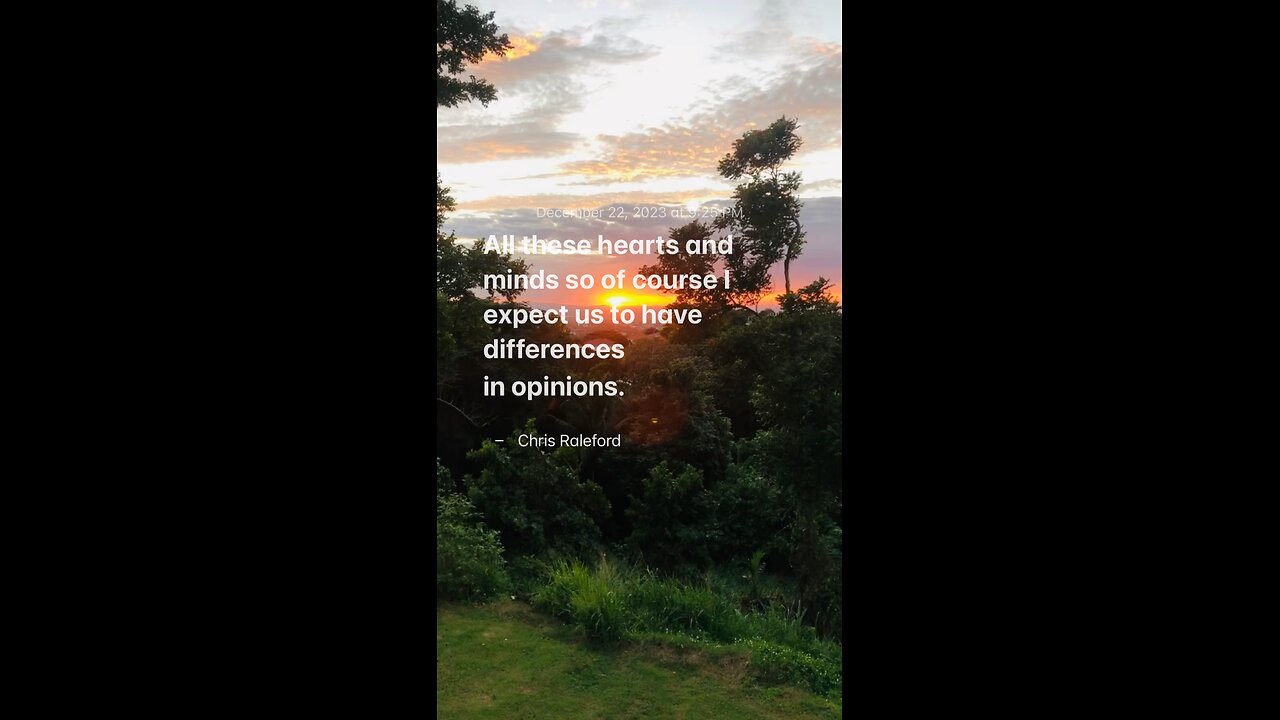 Differences in opinions - Chris Raleford