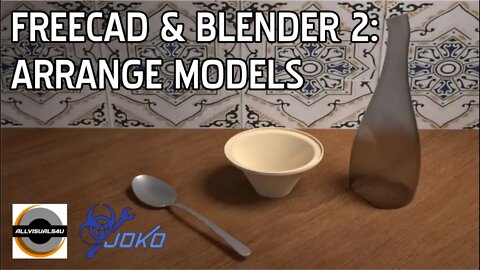 Render SolidWorks and FreeCAD parts in Blender 2: Arrange|JOKO ENGINEERING|