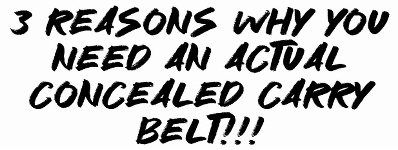 3 reasons why You NEED an ACTUAL concealed carry belt!!!