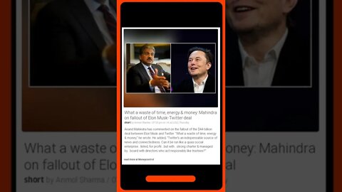 What a waste of time, energy & money: Mahindra on fallout of Elon Musk-Twitter deal #shorts #news